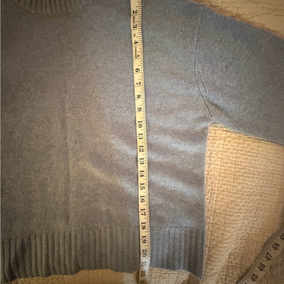 360 Cashmere Blue Mock Neck Sweater | Medium - Picture 10 of 11
